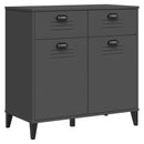 vidaXL VIKEN antracitszürke tömör fenyőfa magasszekrény 80x40x190 cm