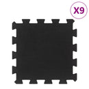 vidaXL 9 db fekete gumi padlólap 16 mm 30 x 30 cm