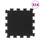 vidaXL 16 db fekete gumi padlólap 16 mm 30 x 30 cm