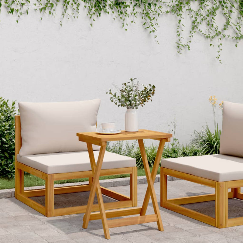 vidaXL tömör akácfa összecsukható kerti asztal 50 x 36 x 60 cm