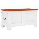 vidaXL barna és fehér tömör akácfa tárolóláda fedéllel