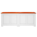 vidaXL barna és fehér tömör akácfa tárolóláda fedéllel