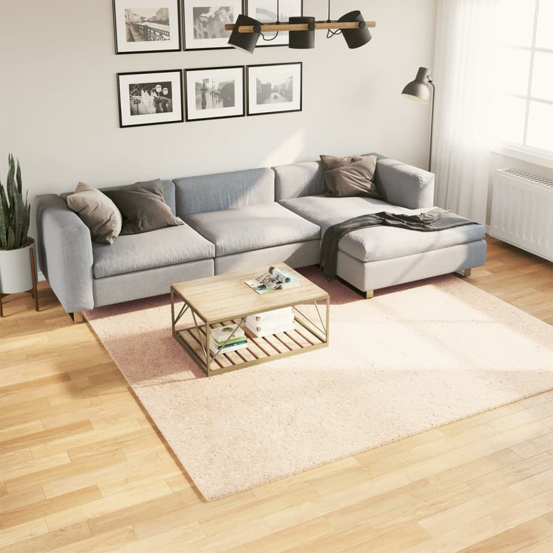 vidaXL HUARTE bézs rövid szálú puha és mosható szőnyeg 240 x 240 cm