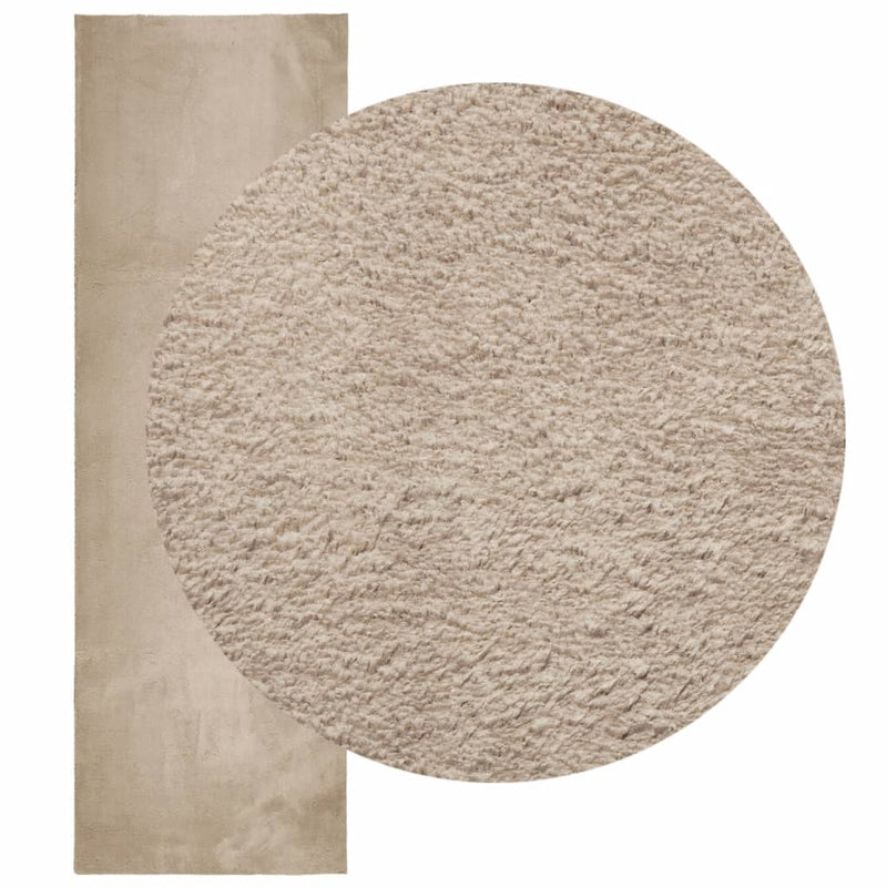 vidaXL HUARTE homokszínű rövid szálú puha és mosható szőnyeg 80x250 cm