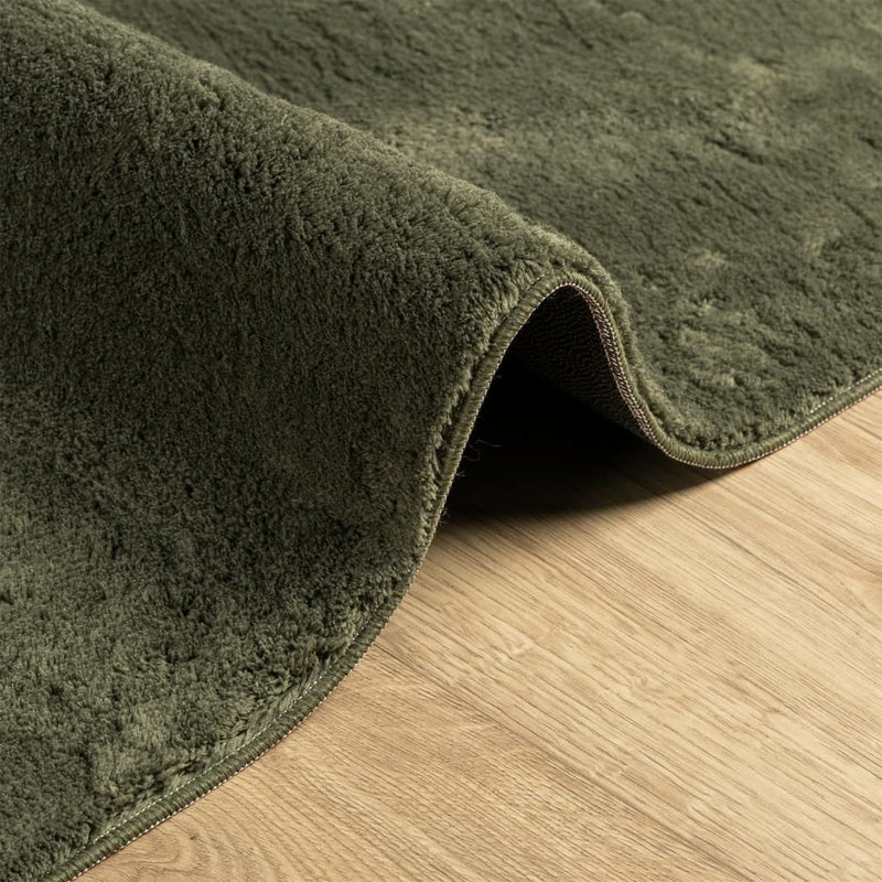 vidaXL HUARTE erdőzöld rövid szálú puha és mosható szőnyeg 200x200 cm