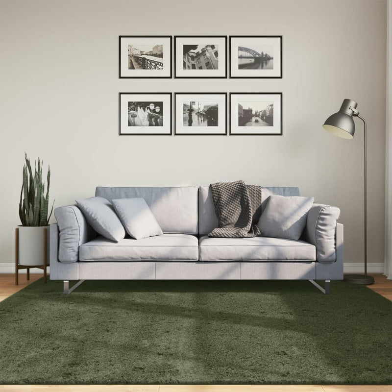 vidaXL HUARTE erdőzöld rövid szálú puha és mosható szőnyeg 200x200 cm