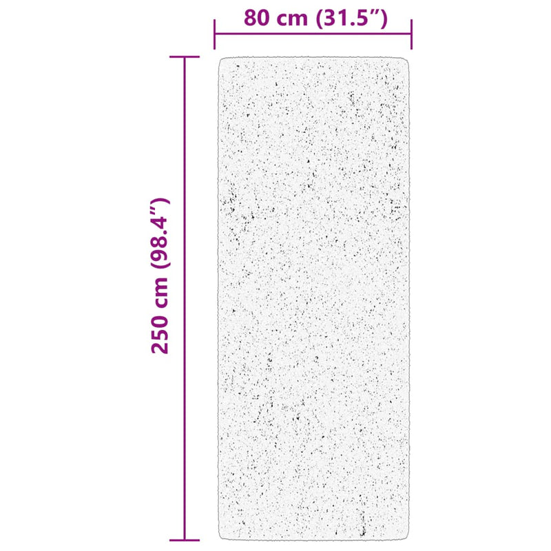 vidaXL HUARTE fekete rövid szálú puha és mosható szőnyeg 80 x 250 cm