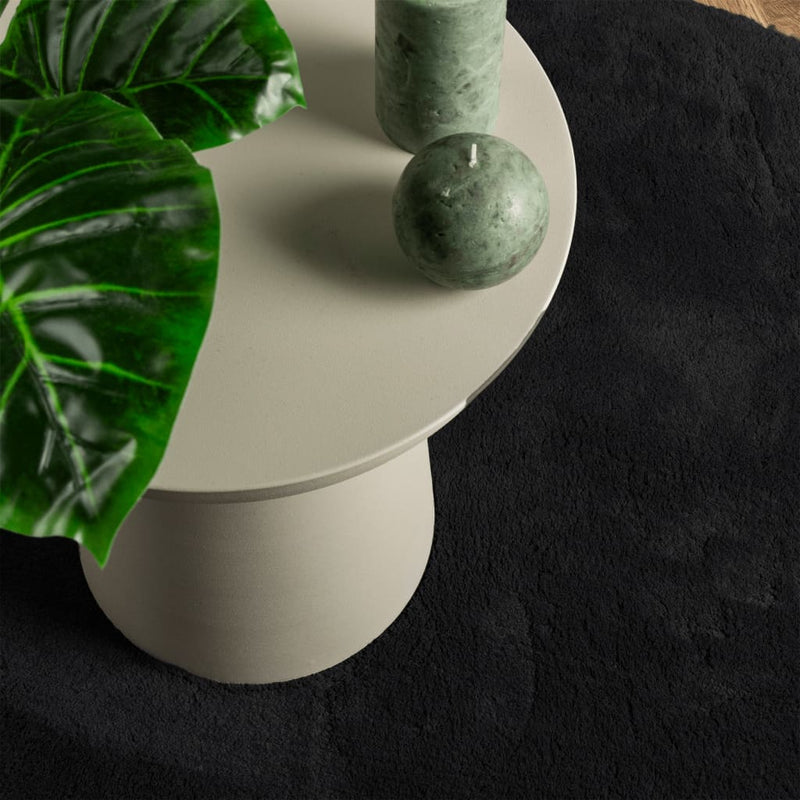 vidaXL HUARTE fekete rövid szálú puha és mosható szőnyeg Ø 80 cm