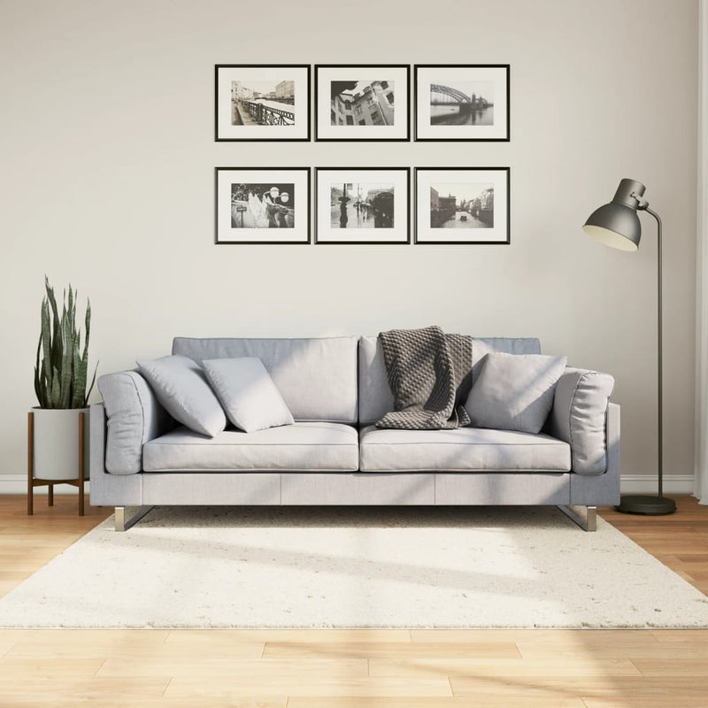 vidaXL PAMPLONA krémszínű magas szálú bolyhos modern szőnyeg 160x160cm