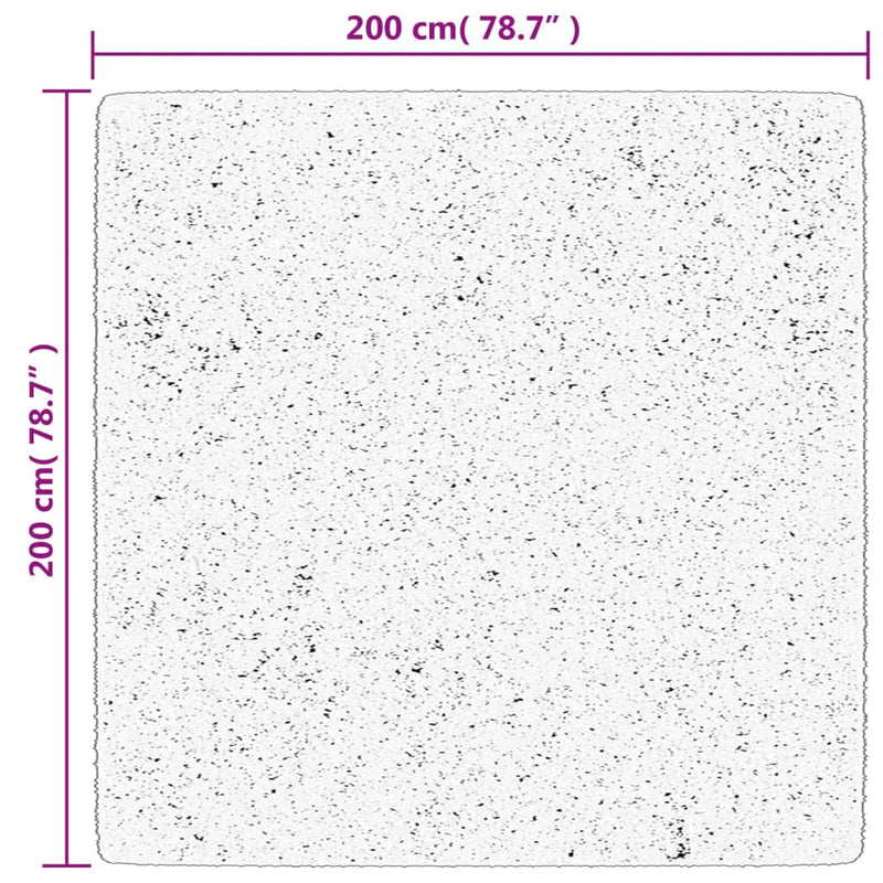 vidaXL PAMPLONA krém és fekete bolyhos modern szőnyeg 200 x 200 cm