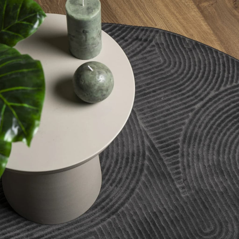 vidaXL IZA antracit rövid szálú skandináv stílusú szőnyeg Ø 100 cm