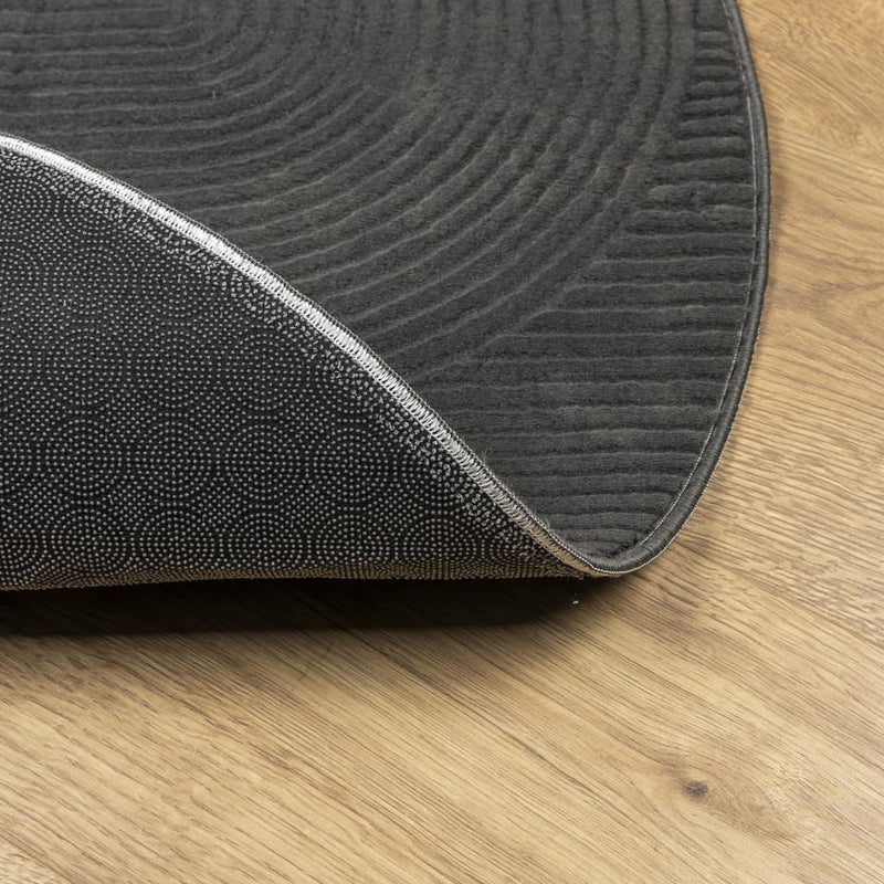 vidaXL IZA antracit rövid szálú skandináv stílusú szőnyeg Ø 120 cm