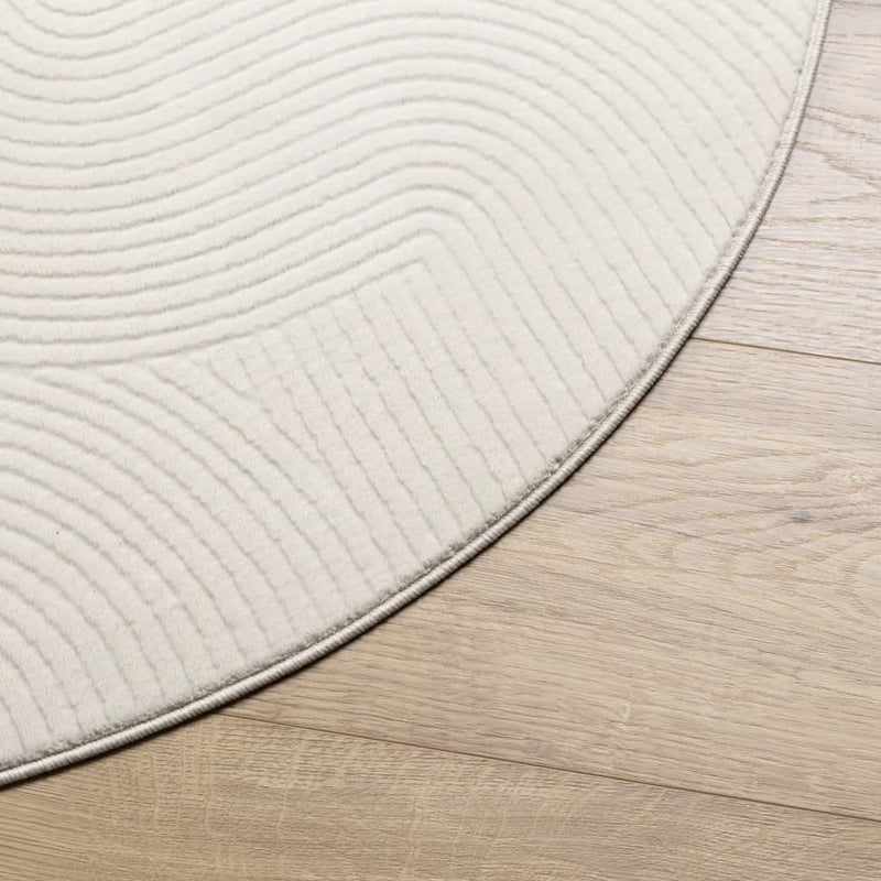 vidaXL IZA krémszínű rövid szálú skandináv stílusú szőnyeg Ø 120 cm