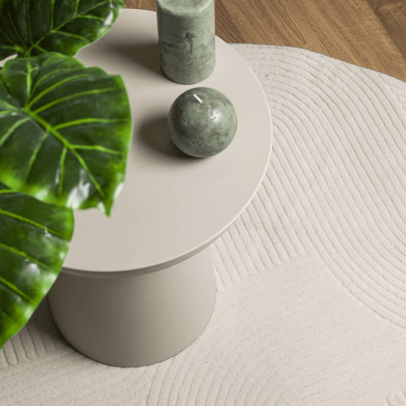 vidaXL IZA krémszínű rövid szálú skandináv stílusú szőnyeg Ø 200 cm