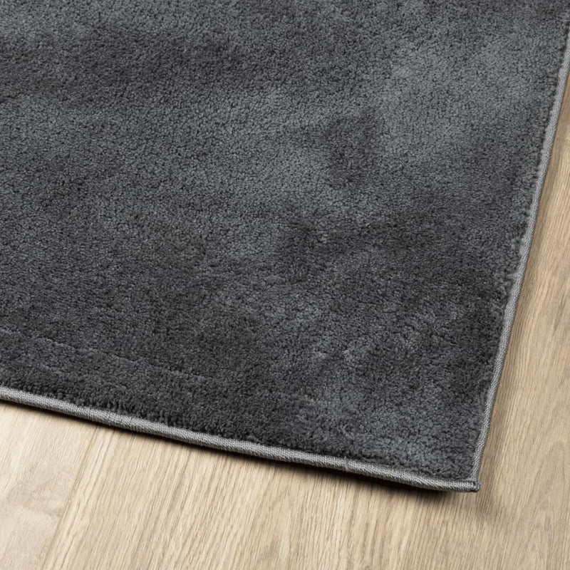 vidaXL OVIEDO antracitszürke rövid szálú szőnyeg 240 x 240 cm
