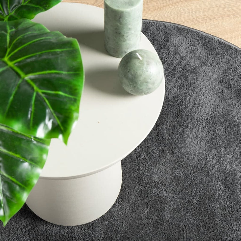 vidaXL OVIEDO antracitszürke rövid szálú szőnyeg Ø 160 cm