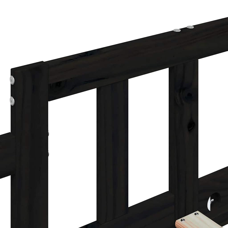 vidaXL fekete tömör fenyőfa kanapéágy 80 x 200 cm