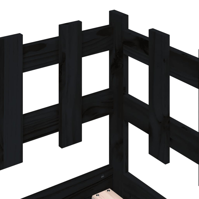 vidaXL fekete tömör fenyőfa kanapéágy 90 x 190 cm