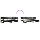 vidaXL fekete tömör fenyőfa kihúzható kanapéágy 2 x (80 x 200) cm