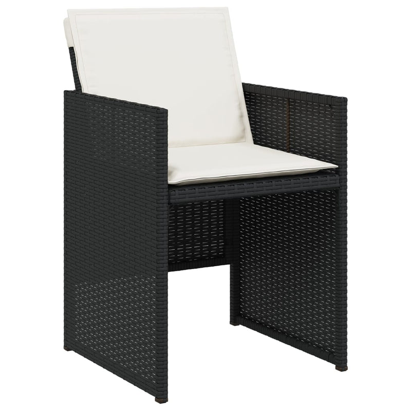 vidaXL 4 db fekete polyrattan kerti szék párnával
