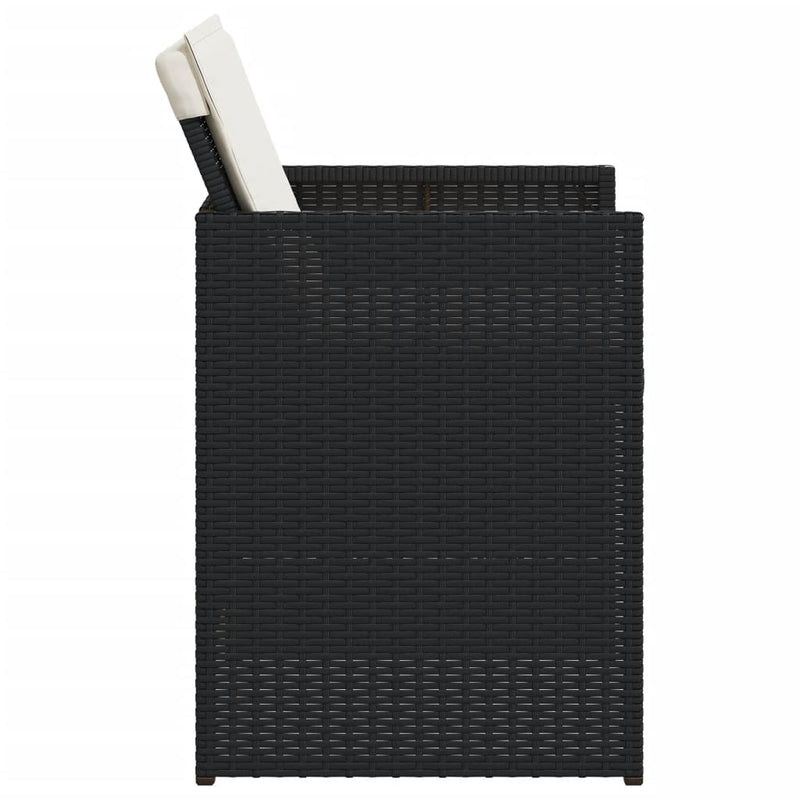 vidaXL 4 db fekete polyrattan kerti szék párnával
