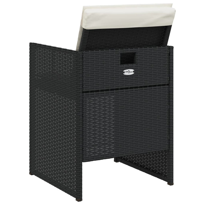 vidaXL 4 db fekete polyrattan kerti szék párnával