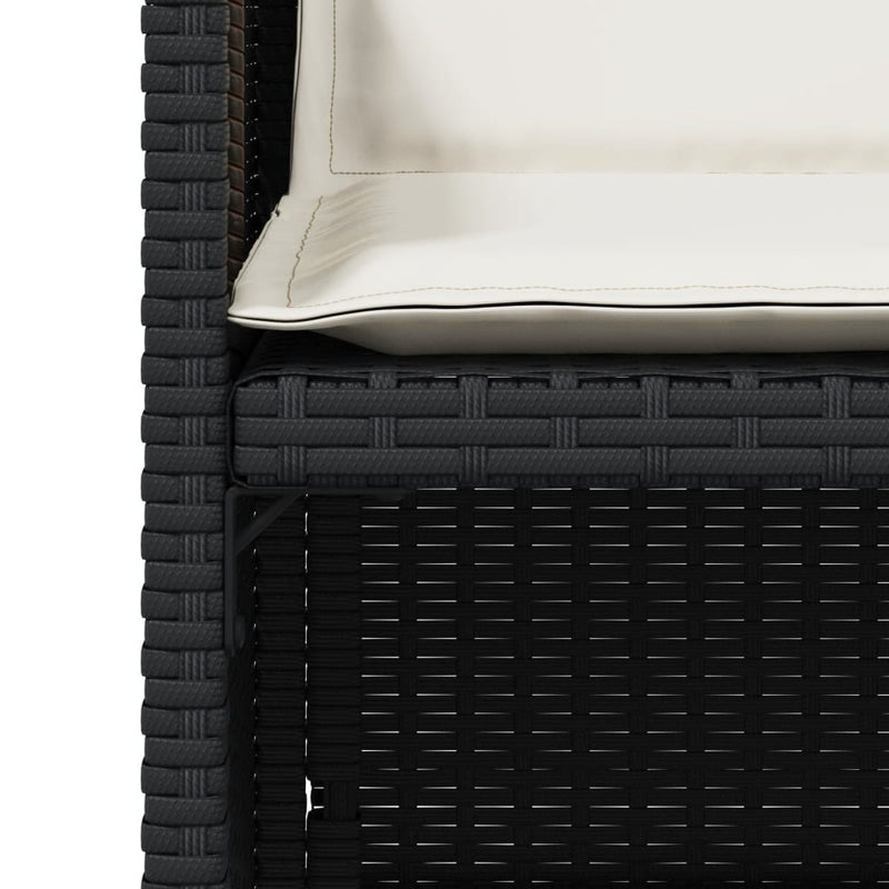 vidaXL 4 db fekete polyrattan kerti szék párnával