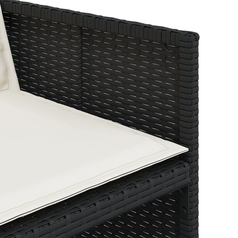 vidaXL 4 db fekete polyrattan kerti szék párnával
