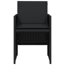 vidaXL 4 db fekete polyrattan kerti szék párnával