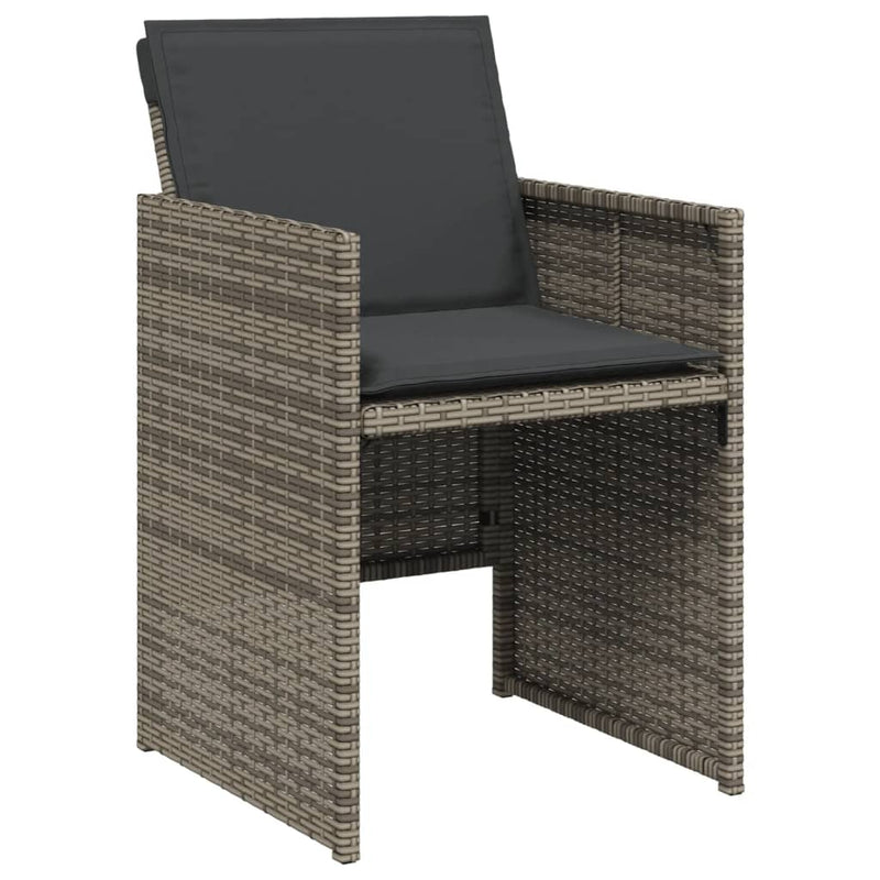 vidaXL 4 db szürke polyrattan kerti szék párnával