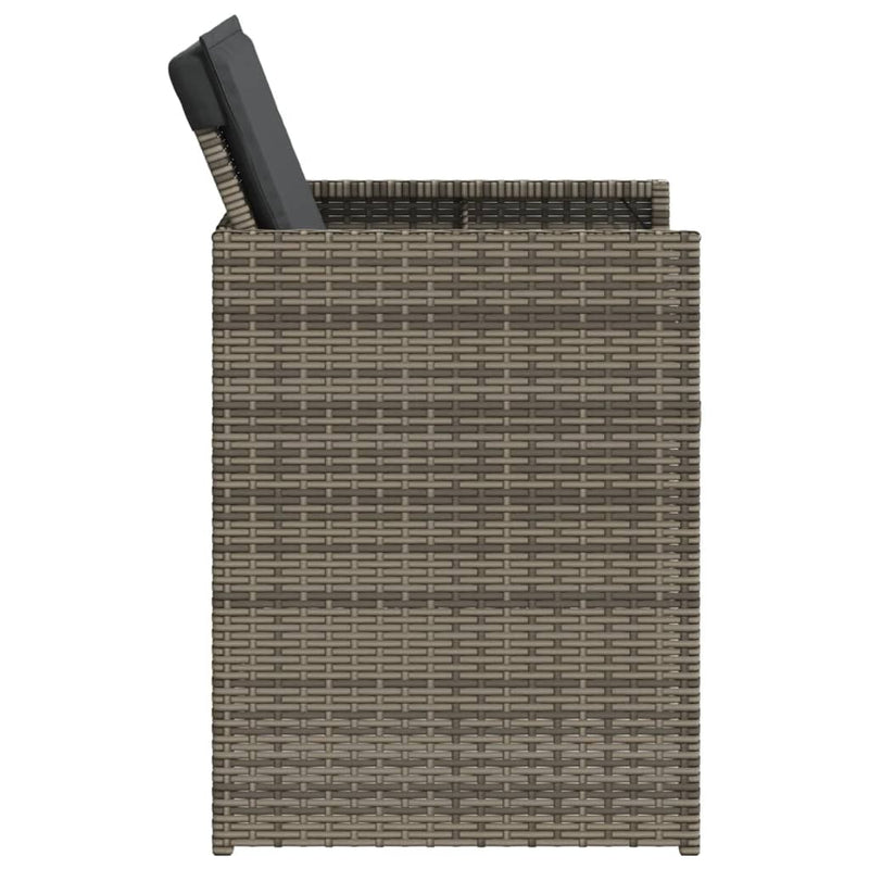 vidaXL 4 db szürke polyrattan kerti szék párnával