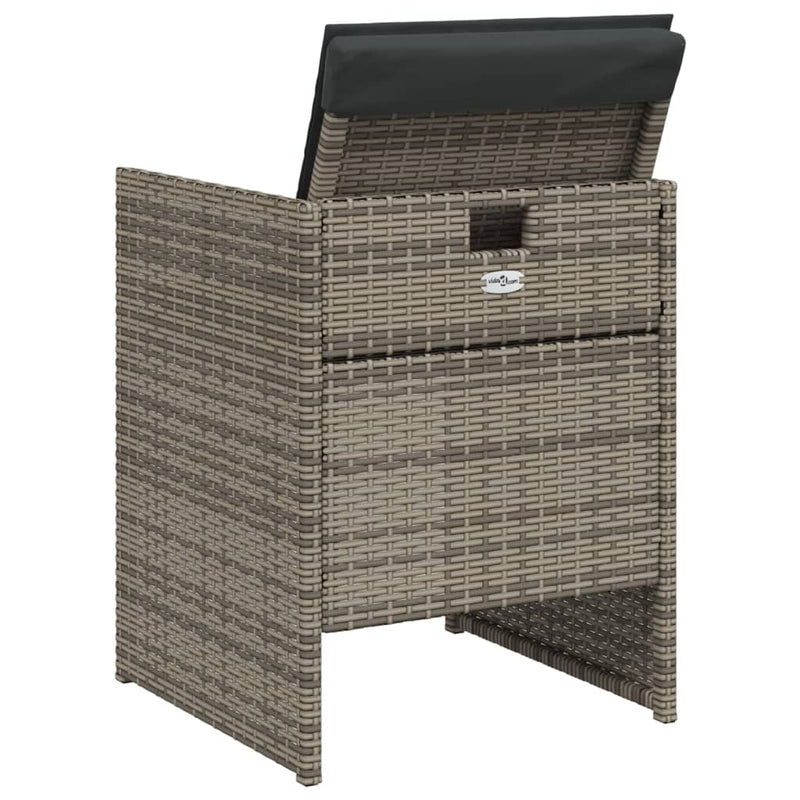 vidaXL 4 db szürke polyrattan kerti szék párnával