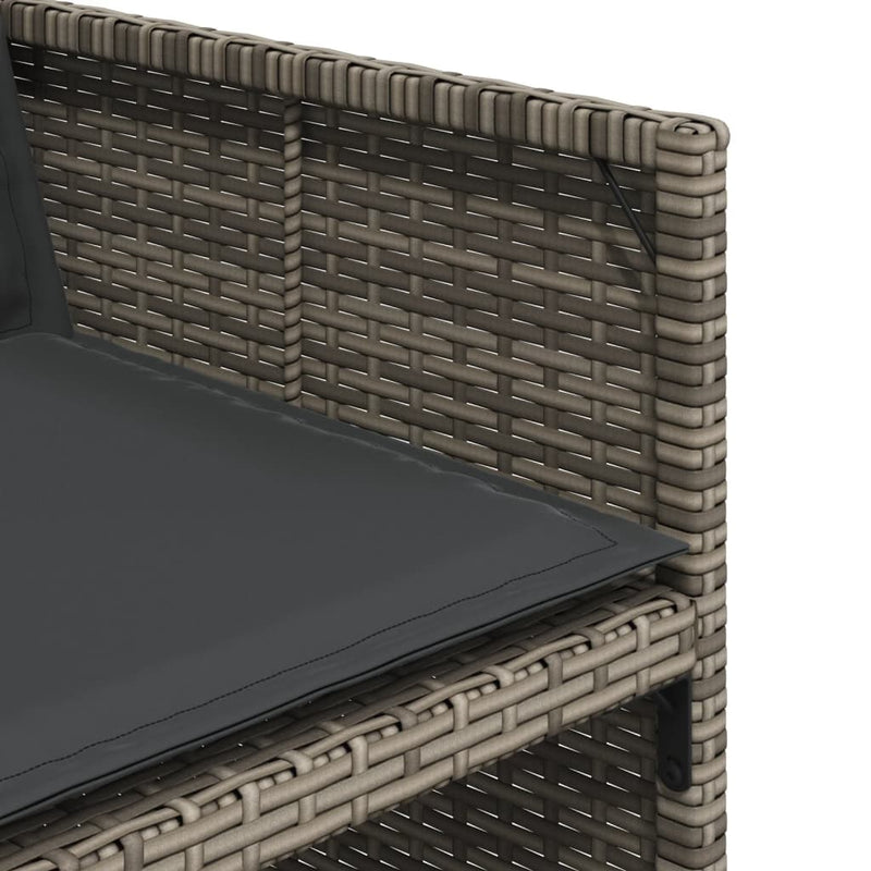 vidaXL 4 db szürke polyrattan kerti szék párnával