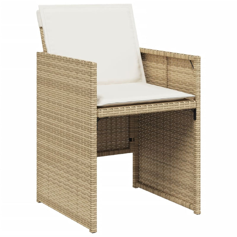 vidaXL 4 db bézs polyrattan kerti szék párnával