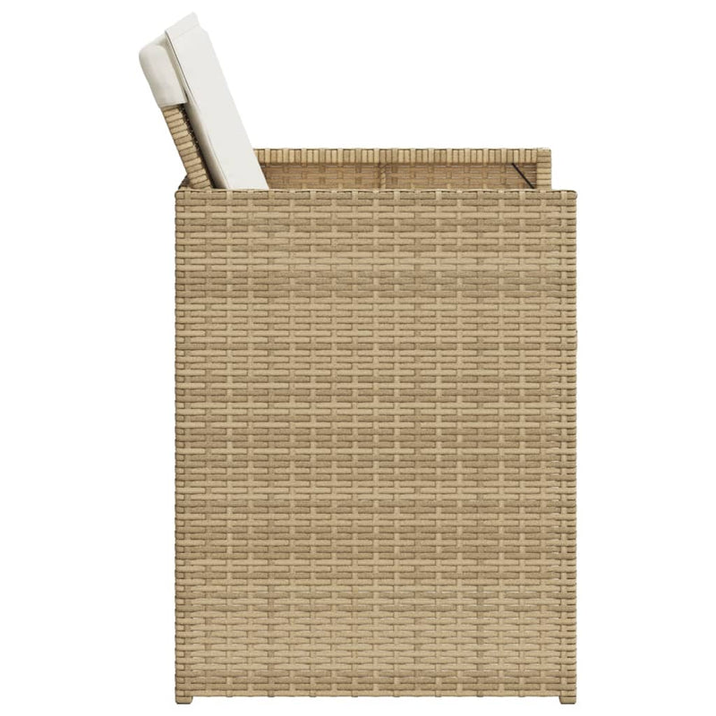 vidaXL 4 db bézs polyrattan kerti szék párnával