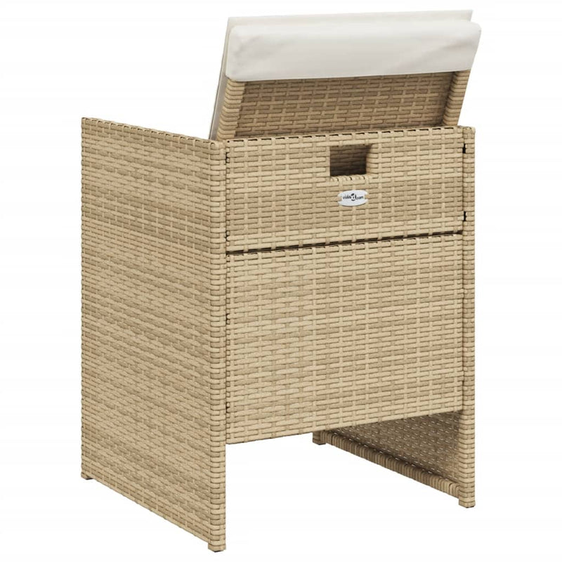 vidaXL 4 db bézs polyrattan kerti szék párnával