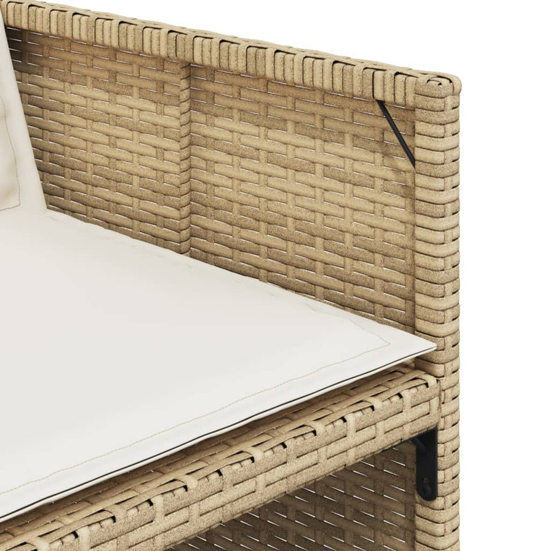 vidaXL 4 db bézs polyrattan kerti szék párnával