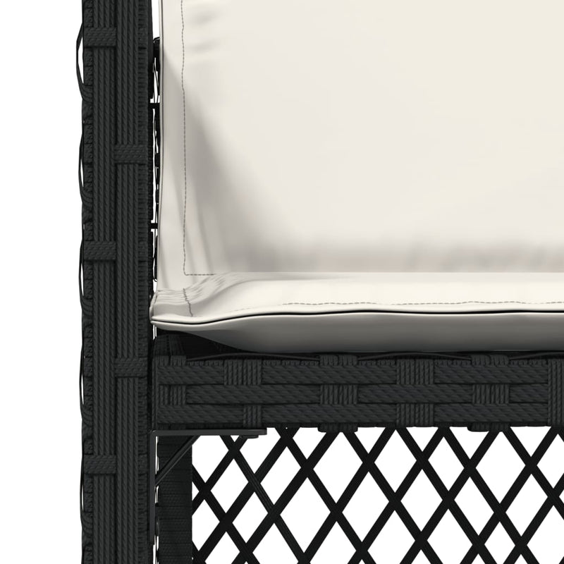 vidaXL 4 db fekete polyrattan kerti szék párnával