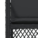 vidaXL 4 db fekete polyrattan kerti szék párnával