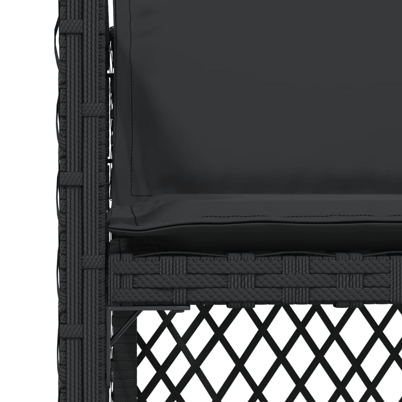 vidaXL 4 db fekete polyrattan kerti szék párnával