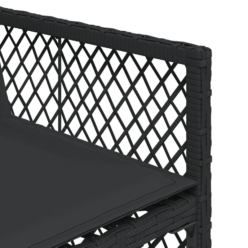 vidaXL 4 db fekete polyrattan kerti szék párnával