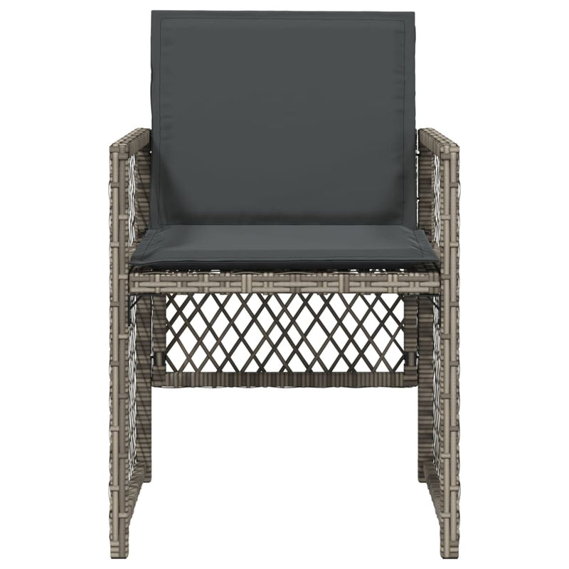 vidaXL 4 db szürke polyrattan kerti szék párnával