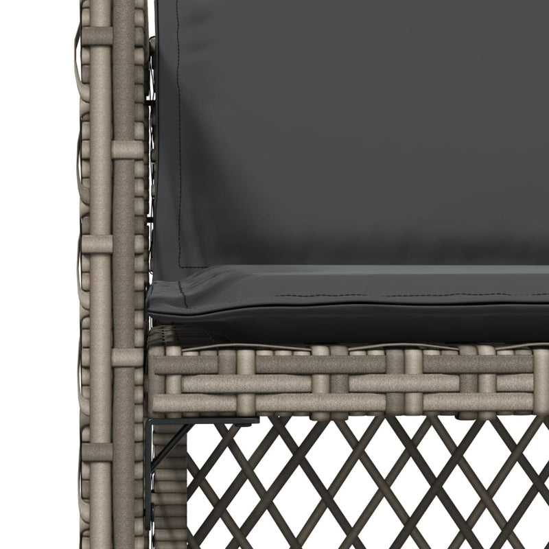 vidaXL 4 db szürke polyrattan kerti szék párnával