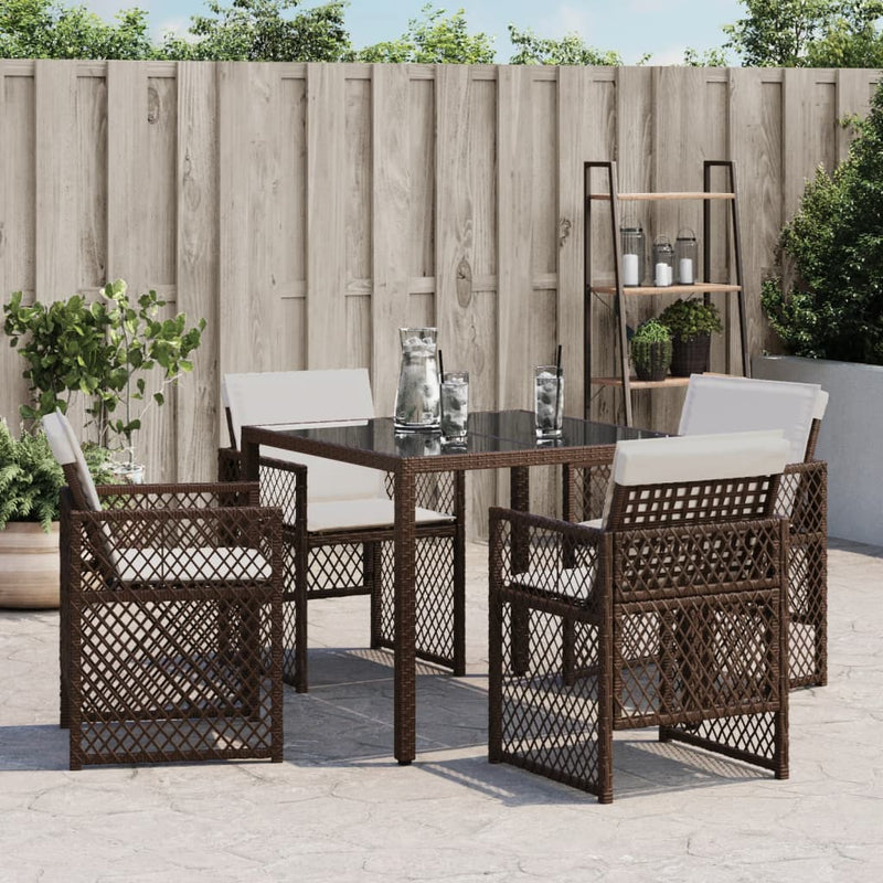 vidaXL 4 db barna polyrattan kerti szék párnával