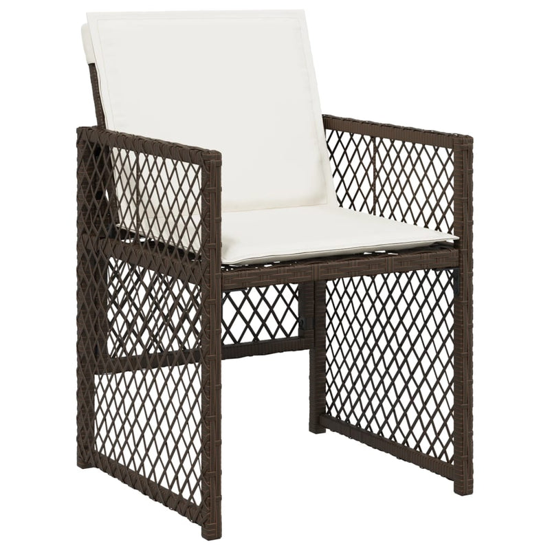 vidaXL 4 db barna polyrattan kerti szék párnával