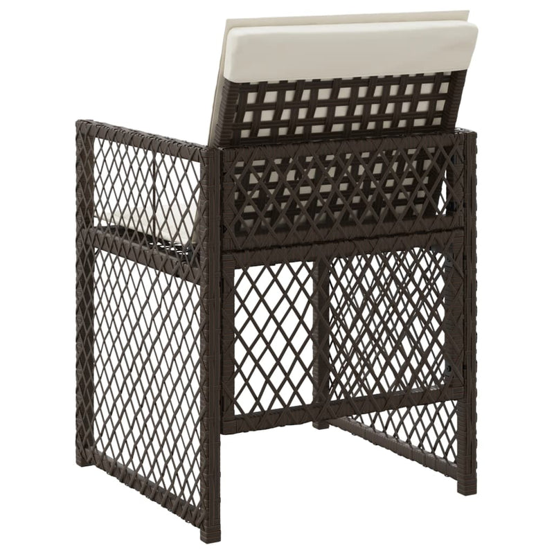 vidaXL 4 db barna polyrattan kerti szék párnával