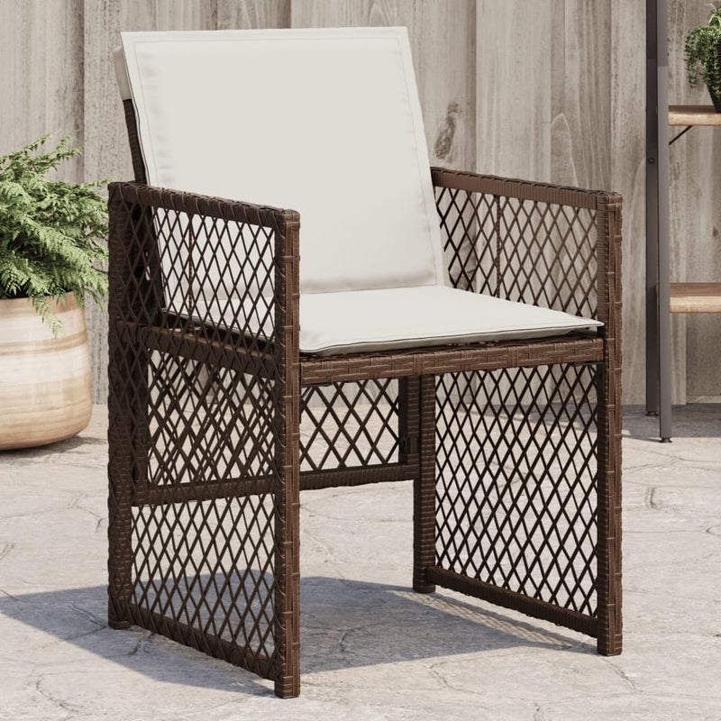 vidaXL 4 db barna polyrattan kerti szék párnával