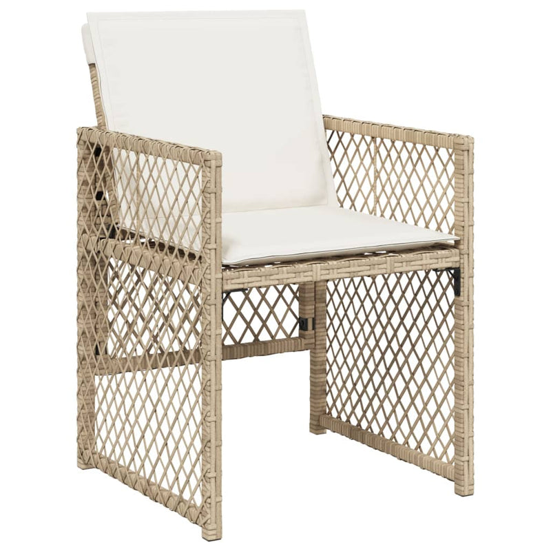 vidaXL 4 db bézs polyrattan kerti szék párnával