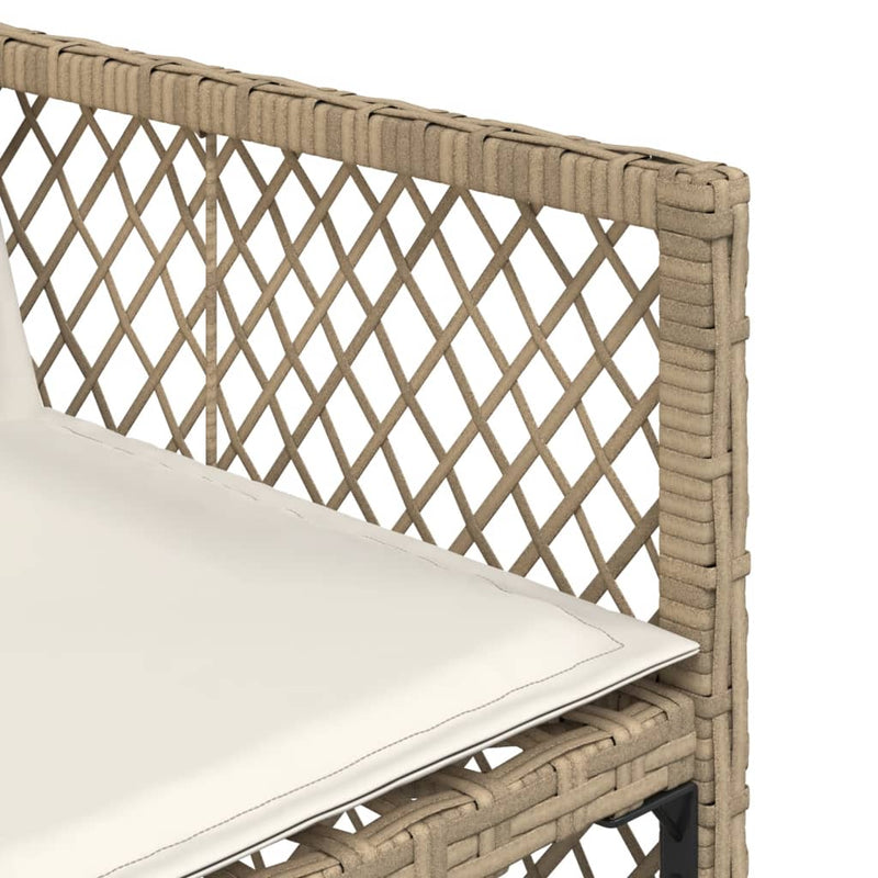 vidaXL 4 db bézs polyrattan kerti szék párnával