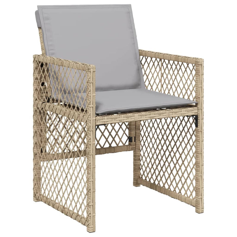 vidaXL 4 db vegyes bézs polyrattan kerti szék párnával